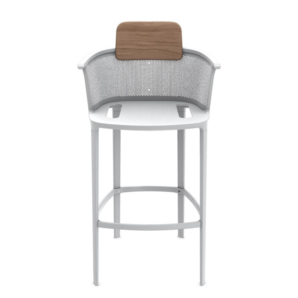Nicolette Bar Sandalyesi-Warmwhite-Teak