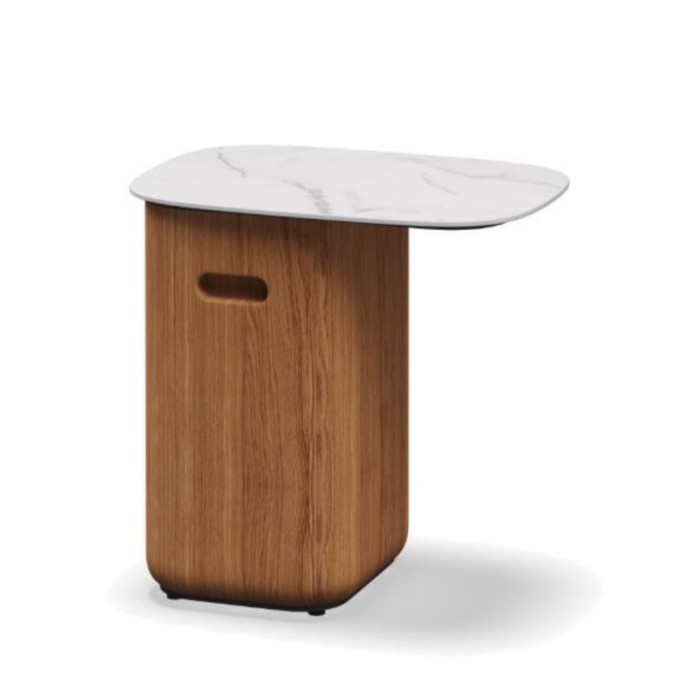 Omada Yan Sehpa - Teak - Bianco Ceramic