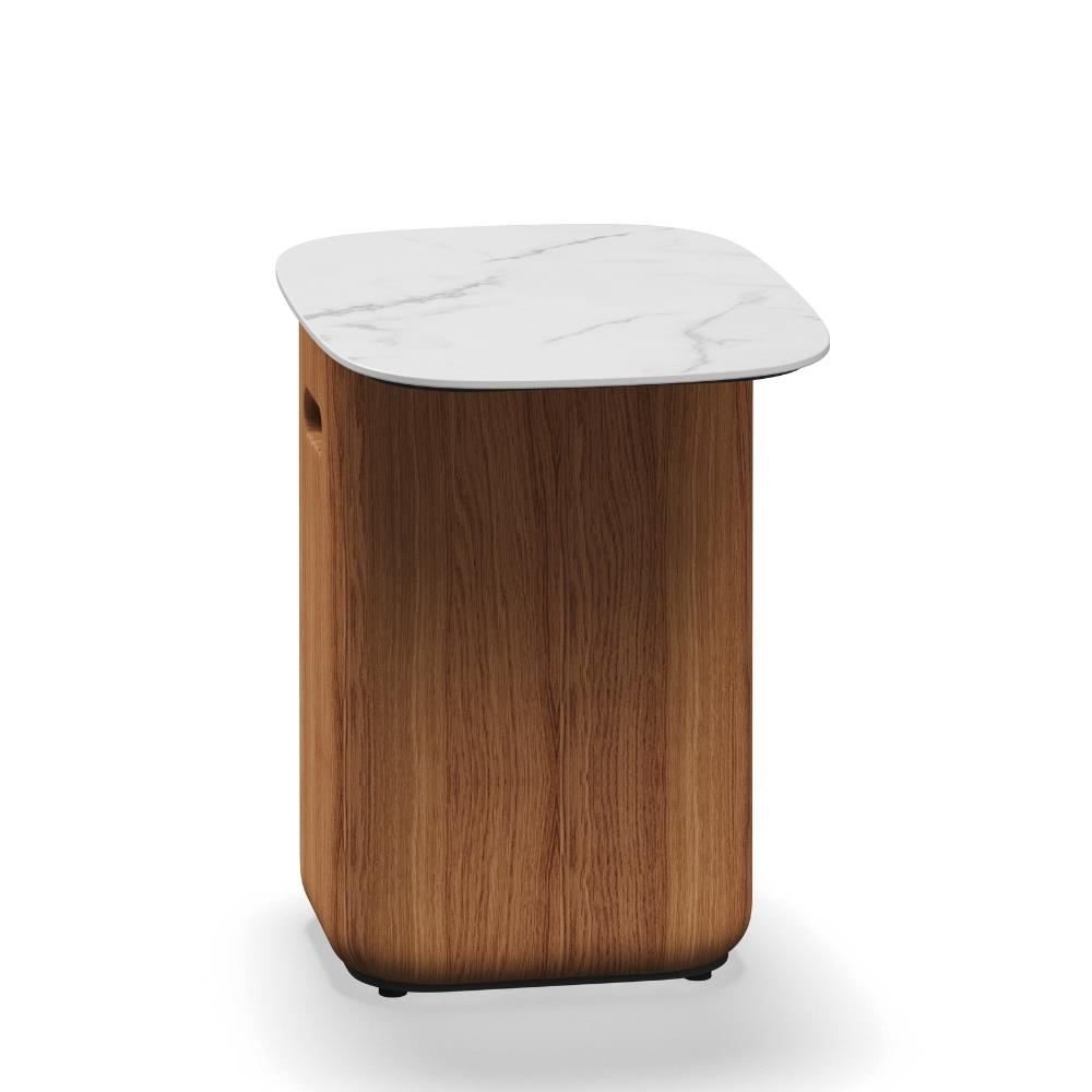 Omada Yan Sehpa - Teak - Bianco Ceramic