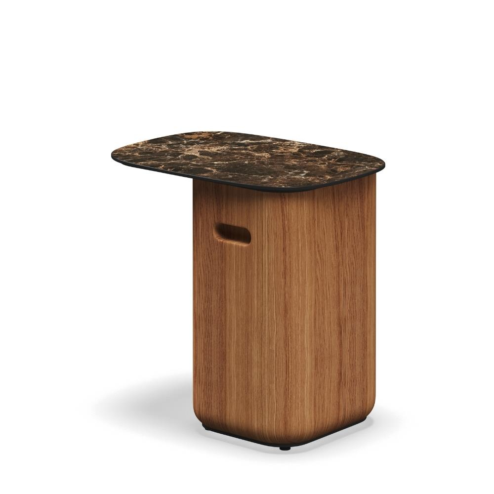 Omada Yan Sehpa- Teak Base-Emperor Ceramic Top