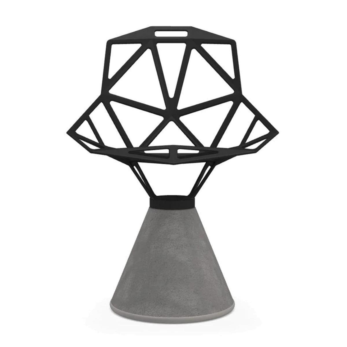 One Sandalye-Base Black Concrete-Seat Black (5130)-Outdoor Use -(Döner Ayaklı)