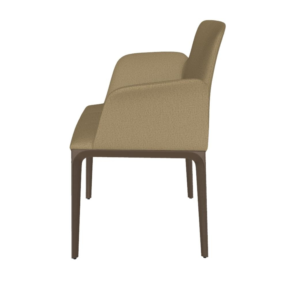 Opera Yemek Sandalyesi-Frame Dark Brass (M028)-Shell Dark Linen (TESU003)