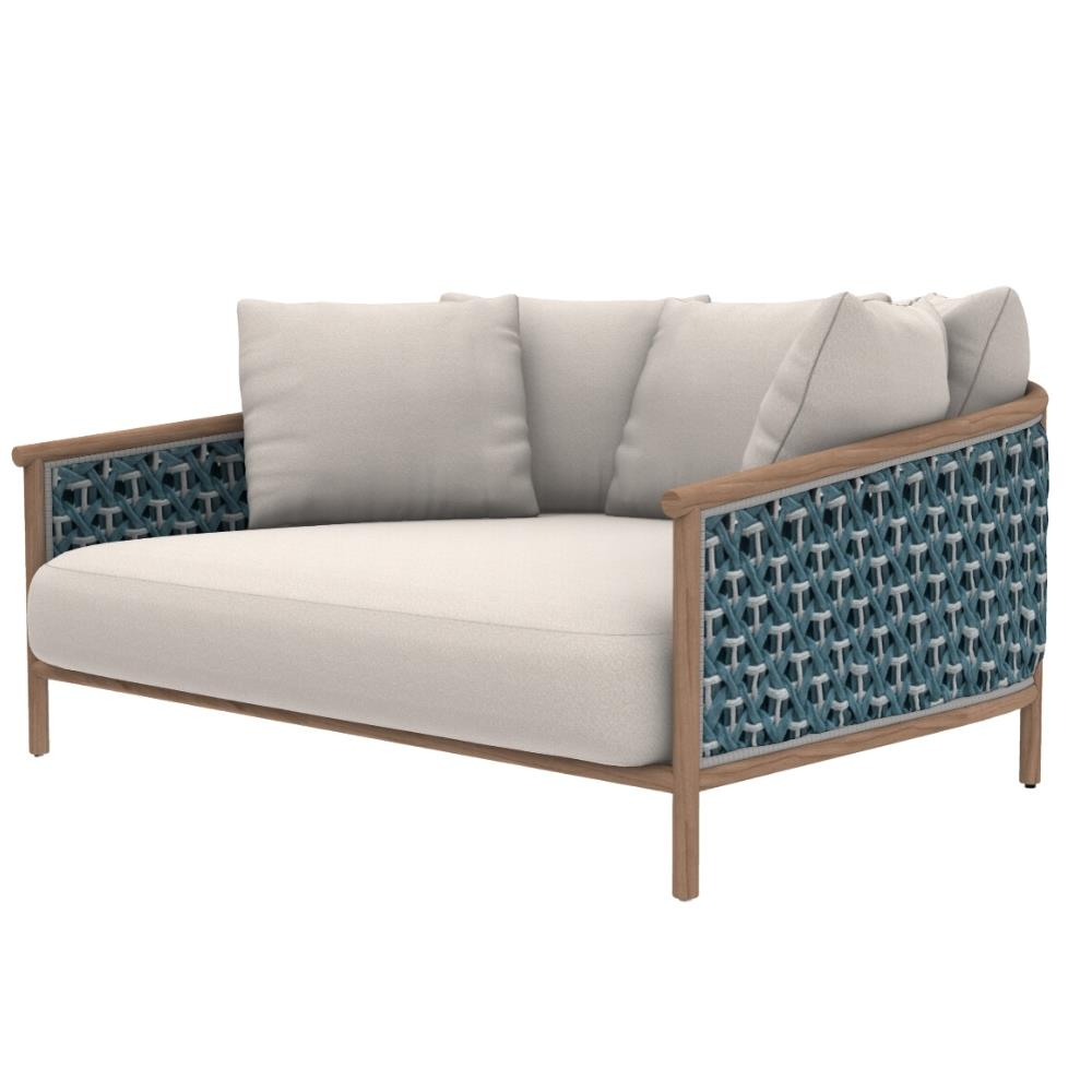 Patio Kanepe - Frame Natural Teak - Rope Laguna Light Grey