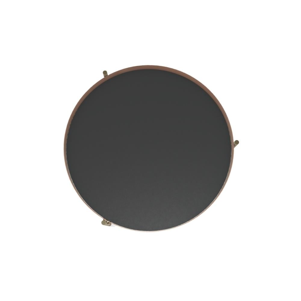 Planet Orta Sehpa-Frame Aged Brass (M328)-Decorative Details Lacquered Rose (M329)-Top Velvet Matt Anthtacite Glass (C183S)
