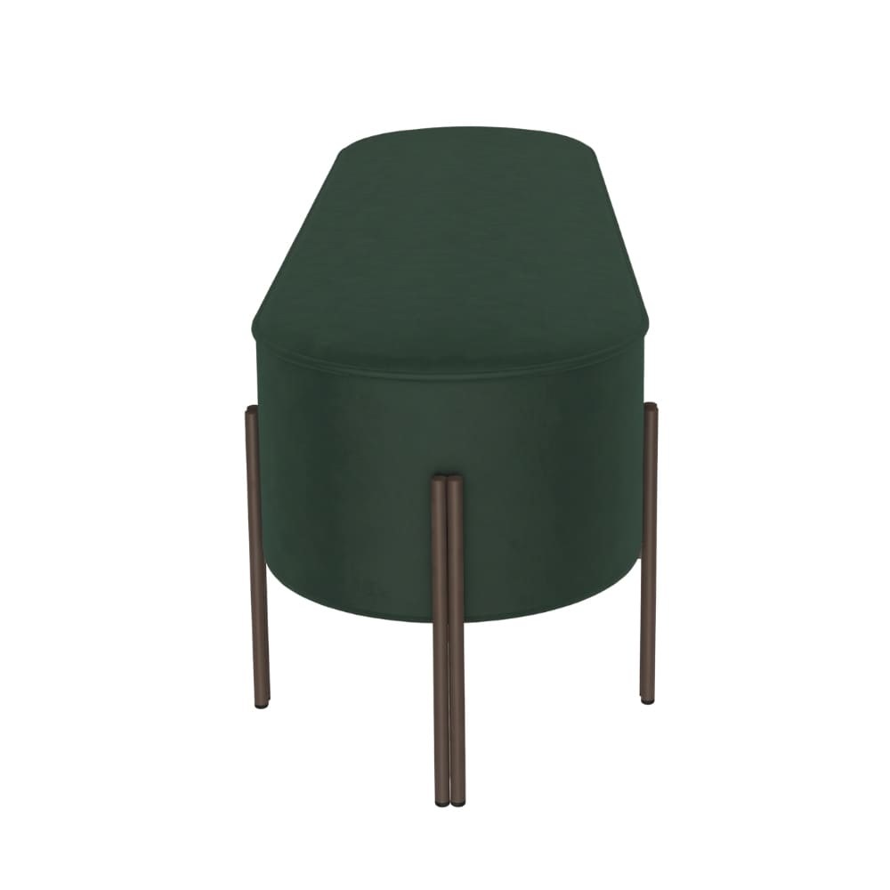 Puffoso Bench-Frame Dark Brass (M028)-Covering Fabric Pine (TEBQ007)