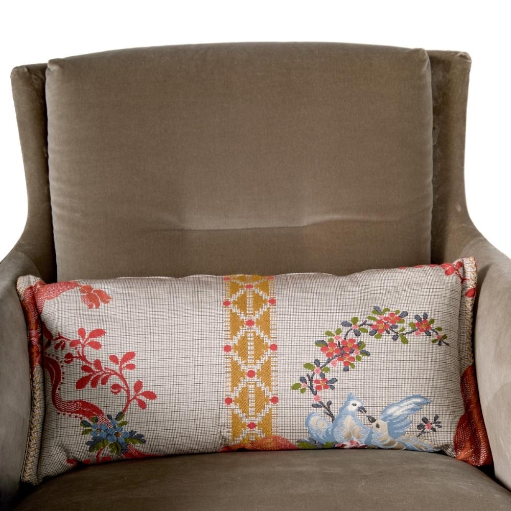 Riga Tekli Koltuk - With Base - Alçak Sırtlı - PART A / Interıor Fabric : Harald 3 (Cat.D) 143 Eléphant  - PART B / Exterior Fabric: Diva HC (Cat.V) 13048 - 40x40 (1) Cushion: Harald 3 (Cat.D) 143 Eléphant