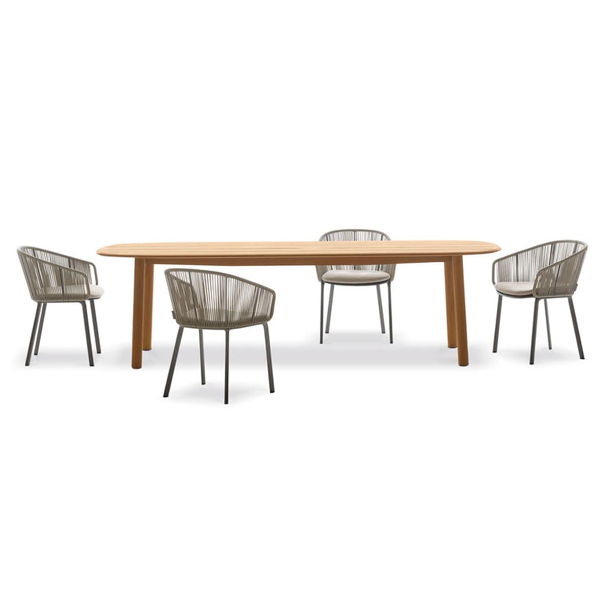 Rilly Kollu Sandalye-İskelet Taupe Touch(157)-Powder Coating Black Pepper(317)-(Sunbrella Minder Dahil)