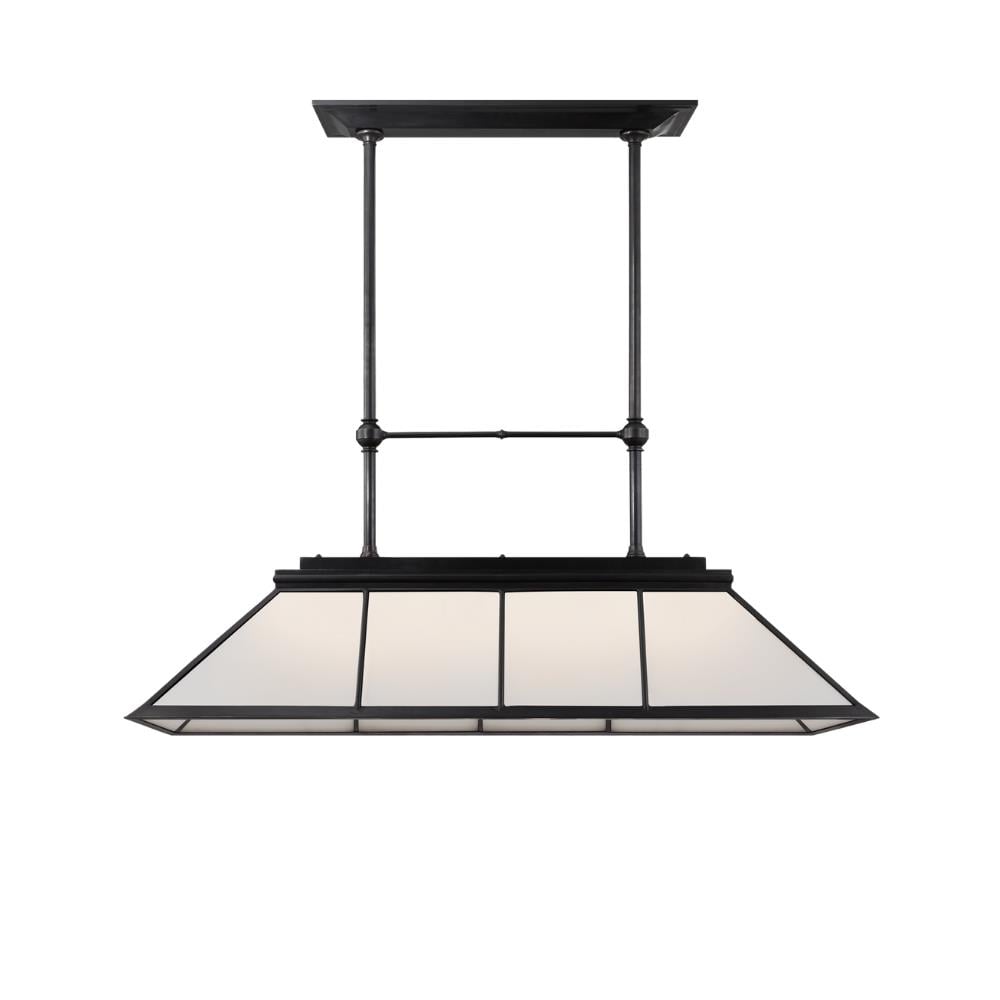 Rivington Avize- Large-Bronze with Clear Ribbed Glass
