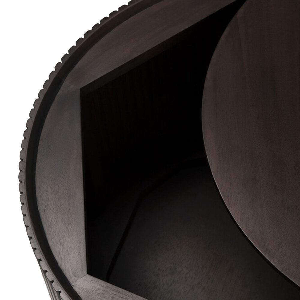 Roller Max Mahogany Yuvarlak Yan Sehpa-Dark Brown