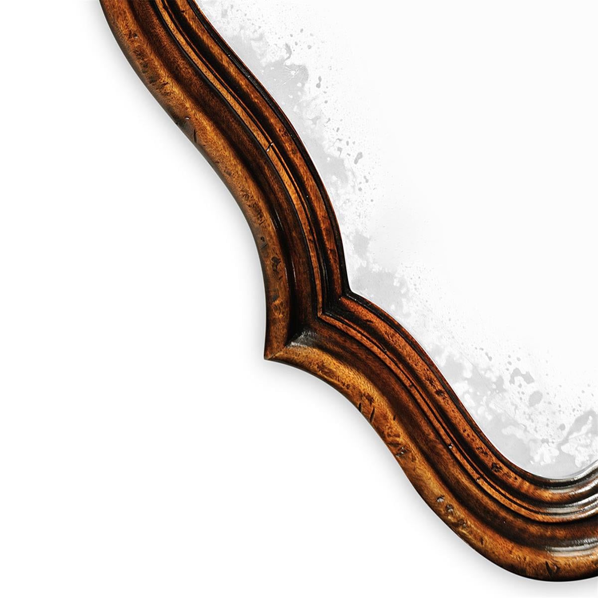 Rustic walnut oval antique Ayna