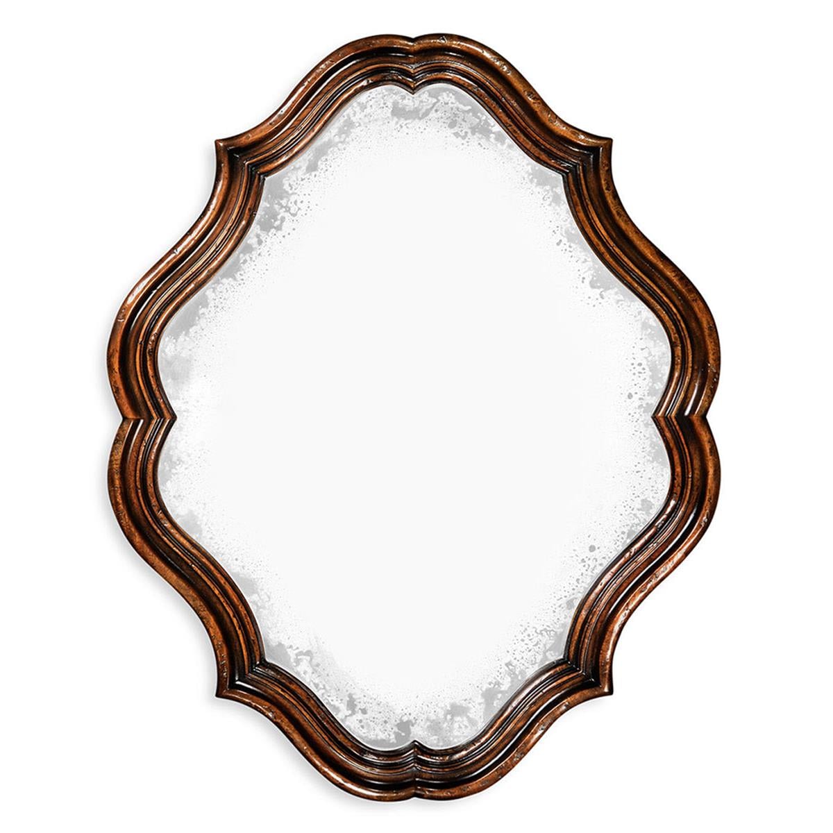 Rustic walnut oval antique Ayna