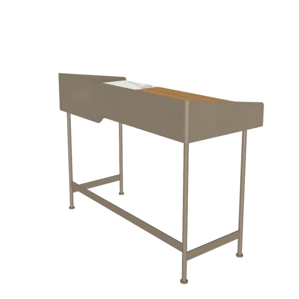 Secret Konsol - Frame Sand Lacquered (M312) - Top Natural Oak (L009) - Edge  Sand Lacquered (M312) - Sand (Q408) -  Calacatta Glosy (CM012)