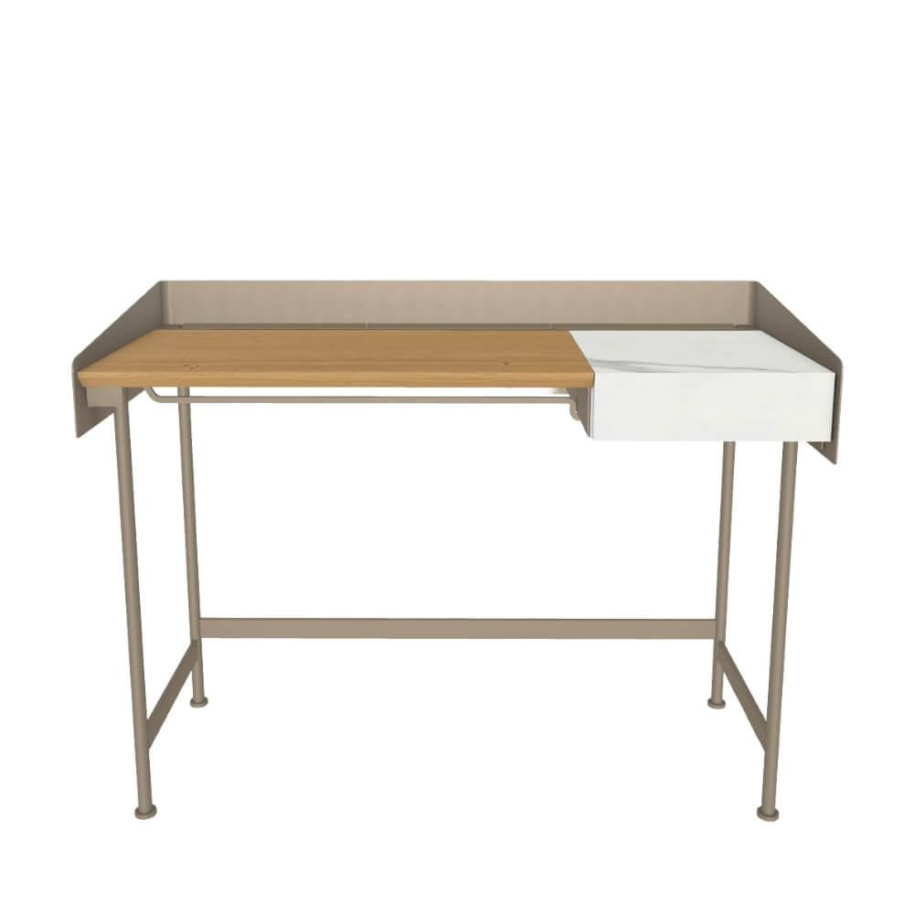 Secret Konsol - Frame Sand Lacquered (M312) - Top Natural Oak (L009) - Edge  Sand Lacquered (M312) - Sand (Q408) -  Calacatta Glosy (CM012)