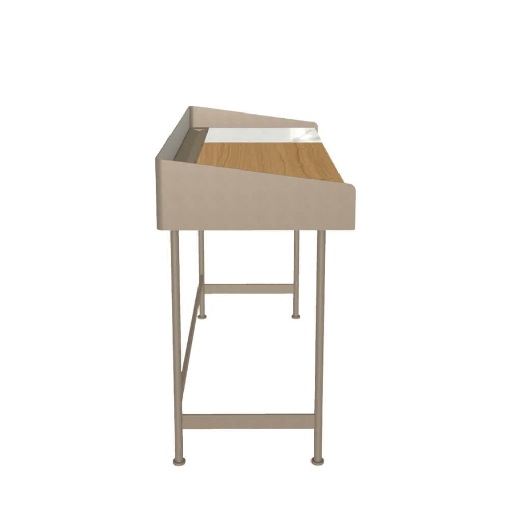 Secret Konsol - Frame Sand Lacquered (M312) - Top Natural Oak (L009) - Edge  Sand Lacquered (M312) - Sand (Q408) -  Calacatta Glosy (CM012)
