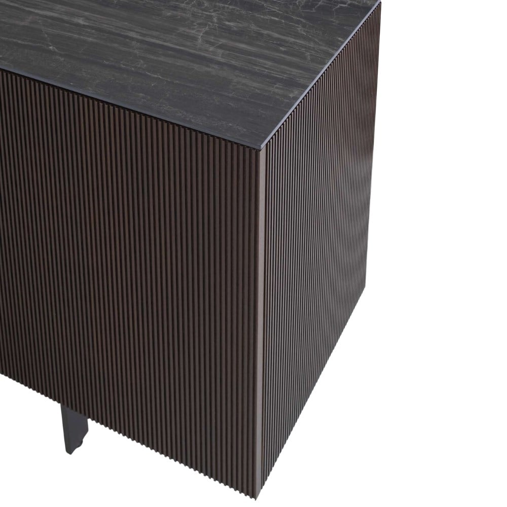Selvans Büfe-3 Kapaklı - Dark Walnut - Ceramic Stoneware Top