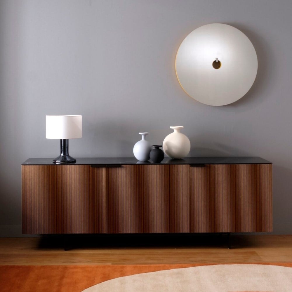 Selvans Büfe-3 Kapaklı - Dark Walnut - Ceramic Stoneware Top