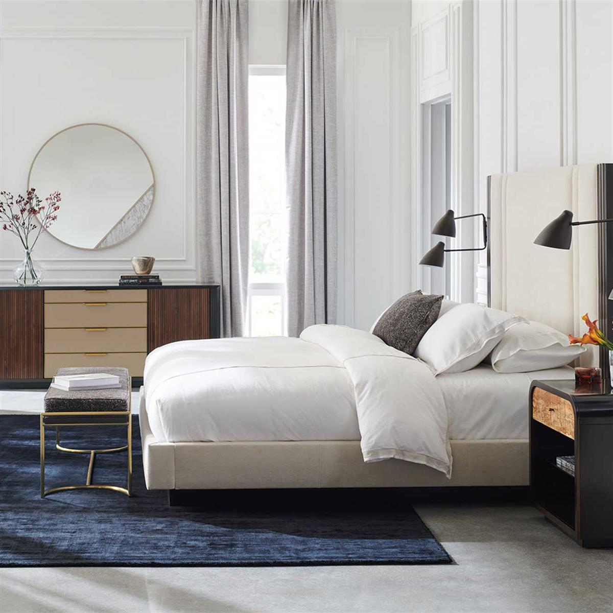 Slim Line Bench Puf-Finish Dark Chocolate-Champagne Gold