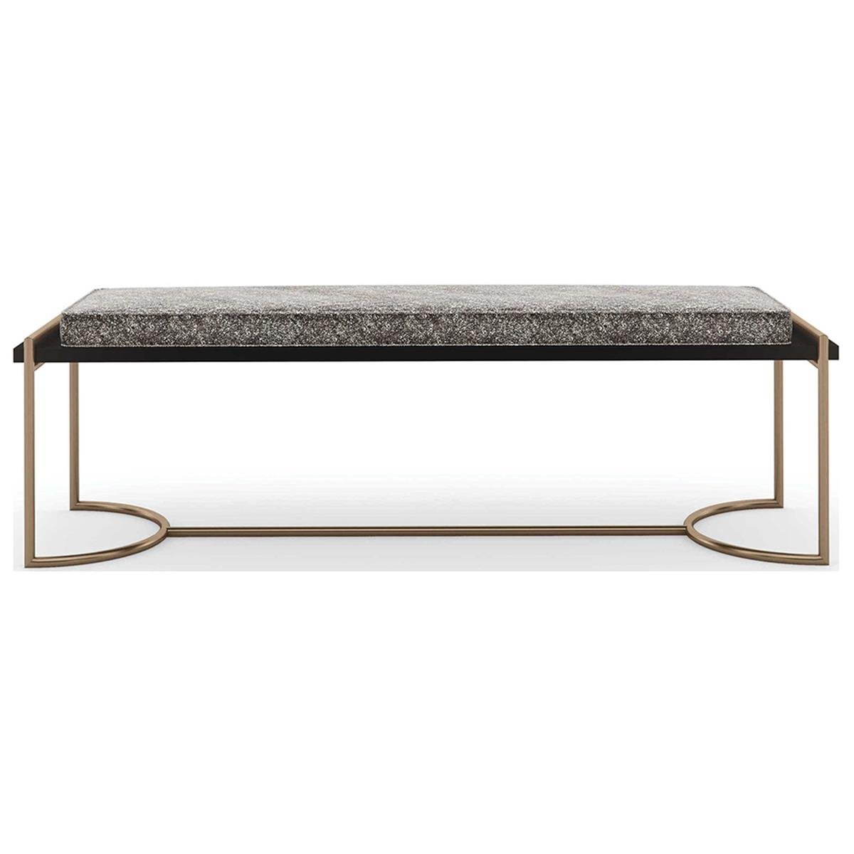 Slim Line Bench Puf-Finish Dark Chocolate-Champagne Gold