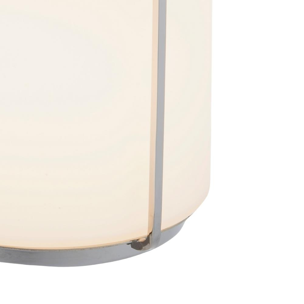 Somerset Masa Lambası-Large-Table Lamp İn Matt Opal Glass/Tube And Base İn Brilliant-Chromed Metal