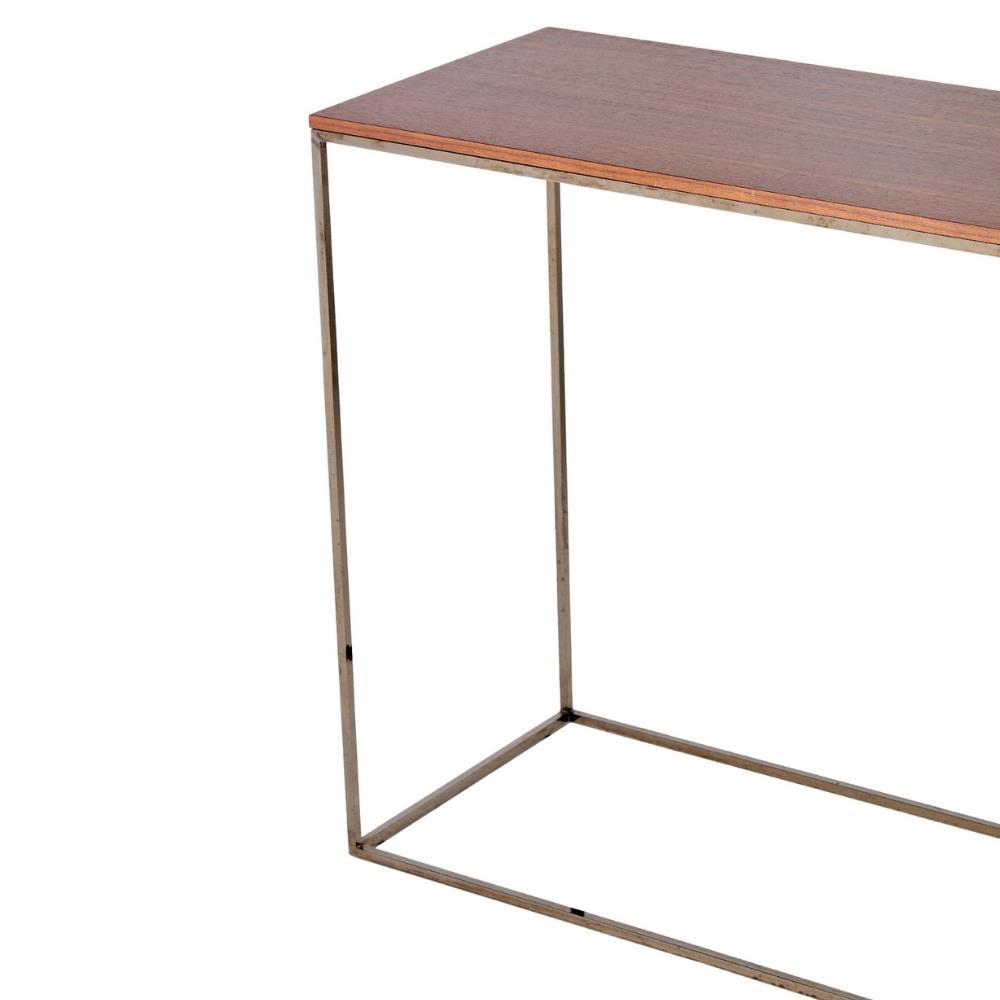 Space Konsol-Tabla Dark Walnut-Ayak Black Chromed