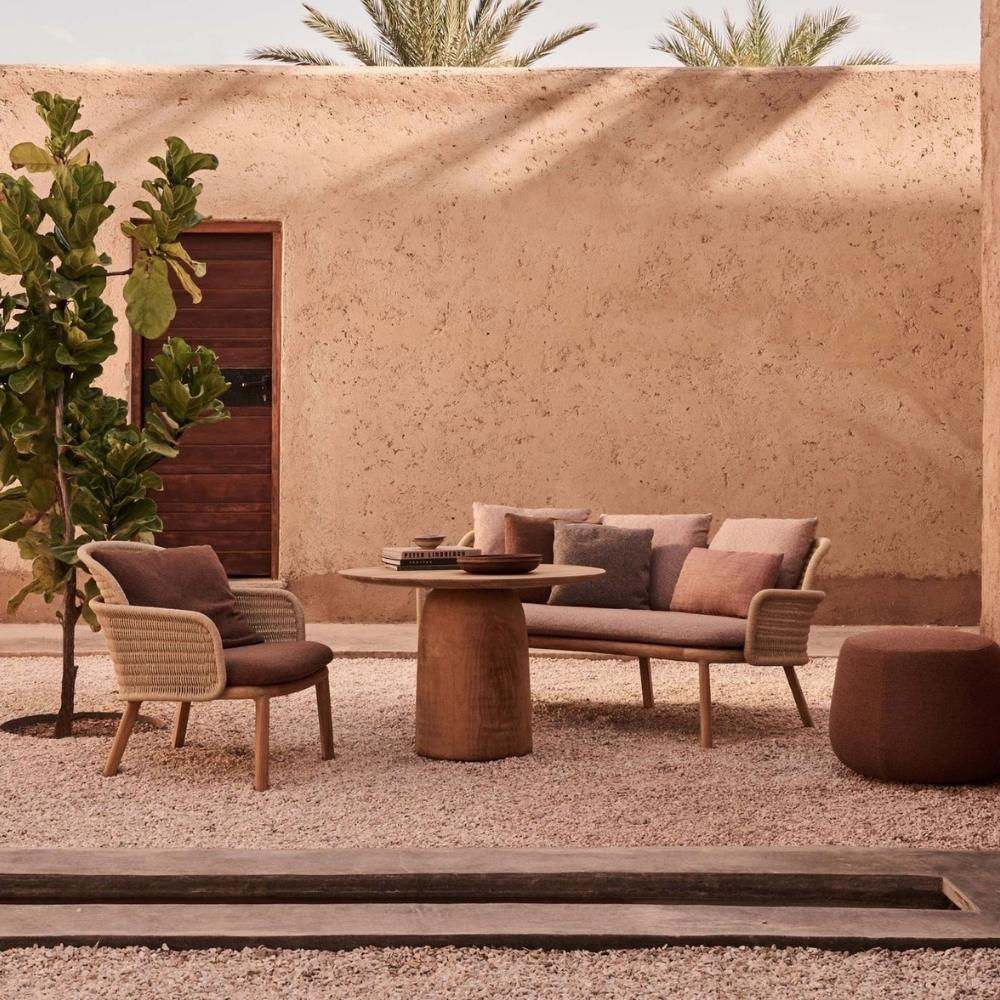 Suro Teak Üçlü Bank - Weave Hemp - Minder Sırt ve Oturum Minderi Naram Warm Cotton F kategori