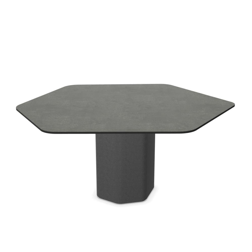 Talo Hexagonal Yemek Masası (C702)(H160) - Concrete Base (C2) - HPL Top Italian Slate (321)