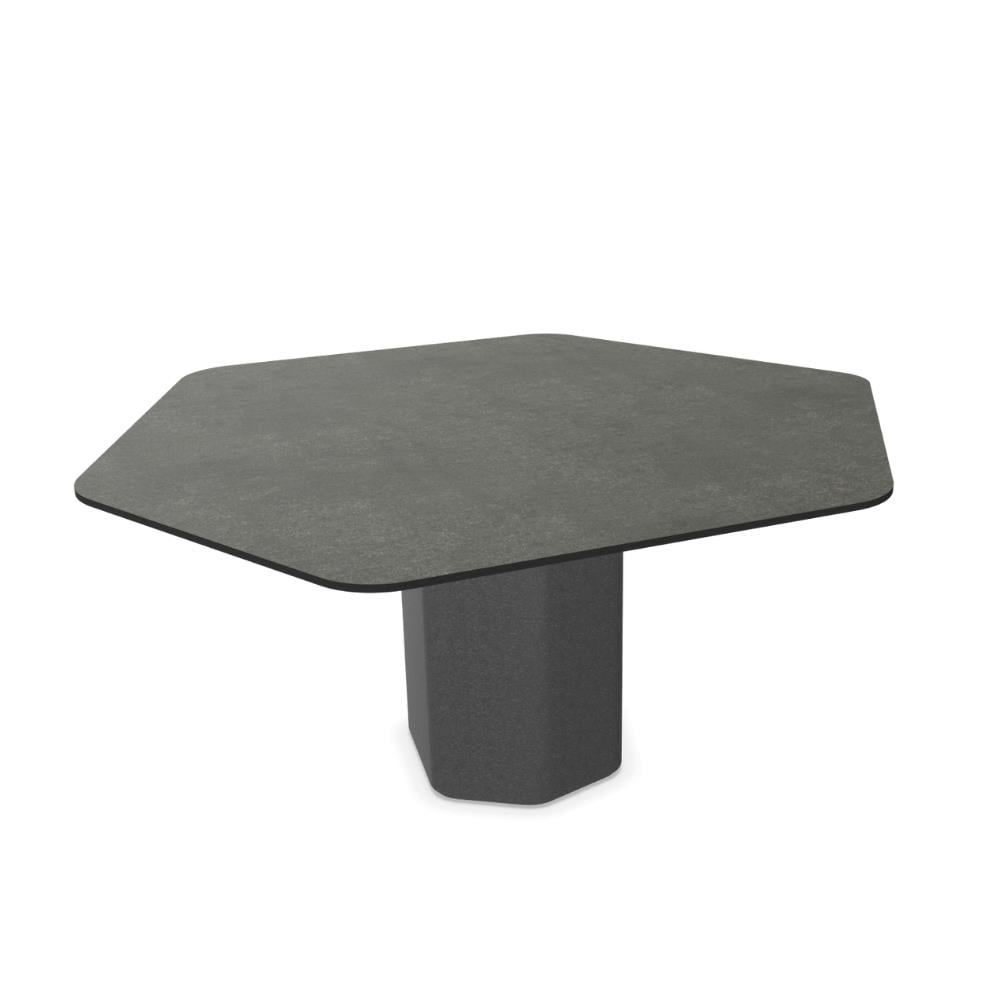 Talo Hexagonal Yemek Masası (C702)(H160) - Concrete Base (C2) - HPL Top Italian Slate (321)