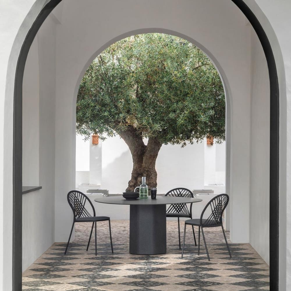 Talo Yuvarlak Yemek Masası (140) - Concrete Base (C2) - Dekton Top Argentium (K2)