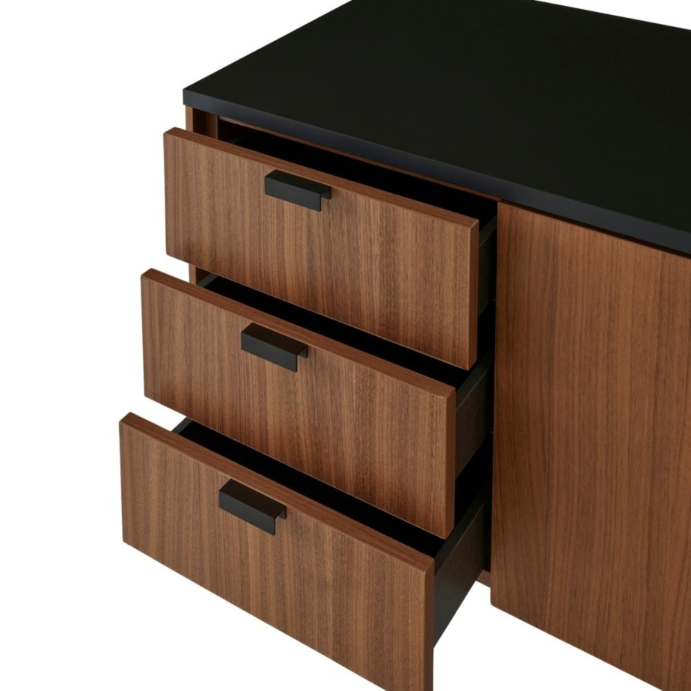 Tanis Büfe-Walnut-Black Fenix Laminate