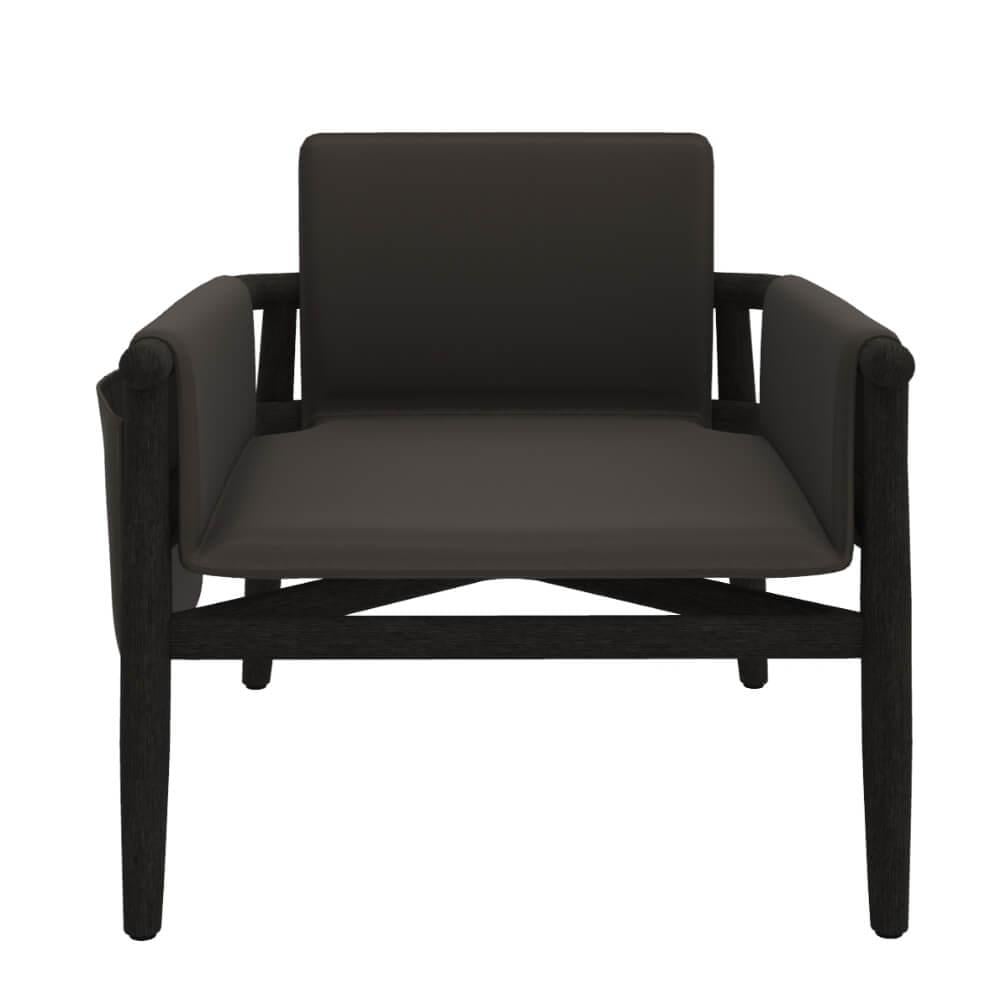 Teresa Kuoio Tekli Koltuk-Frame Oak Black - Fabric Saddle Leather Brown 02 - Back Cushion Leather Bower 06