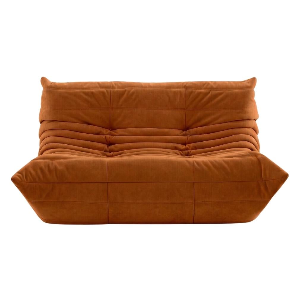 Togo İkili Kanepe-Small-Kolsuz-Kumaş Alcantara (Y477)-Dark Camel-(Grade S)