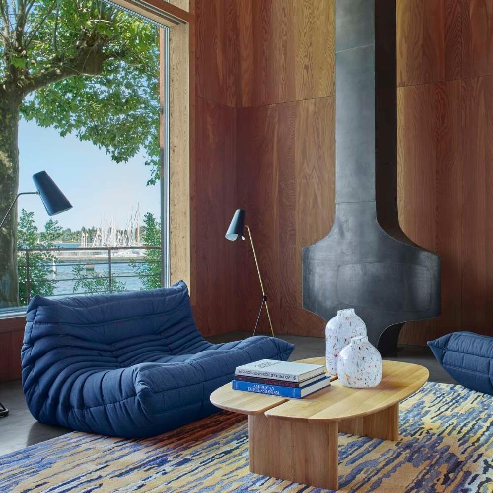 Togo İkili Kanepe-Small-Kolsuz-Kumaş Alcantara (Y477)-Dark Camel-(Grade S)