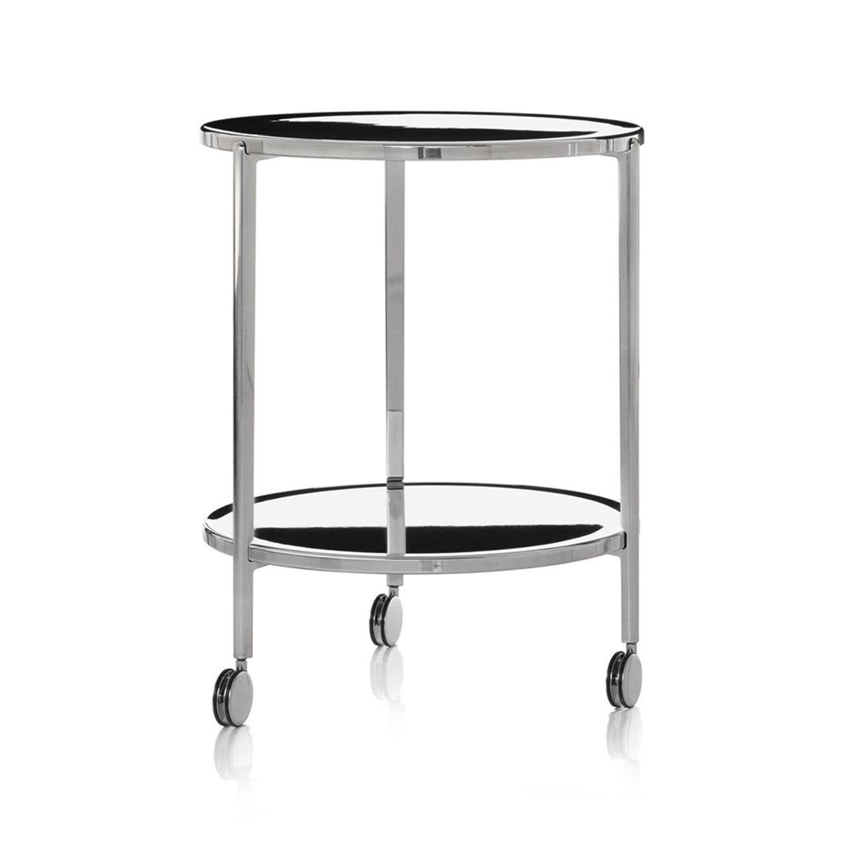 Tombour Yuvarlak Sehpa-Tekerlekli-Polished die-cast Alu