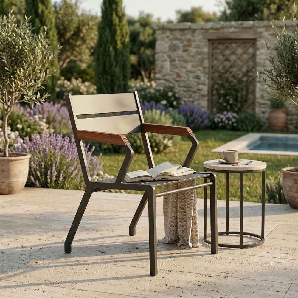 Trica Alüminyum Ahşap Anthracite Kollu Sandalye