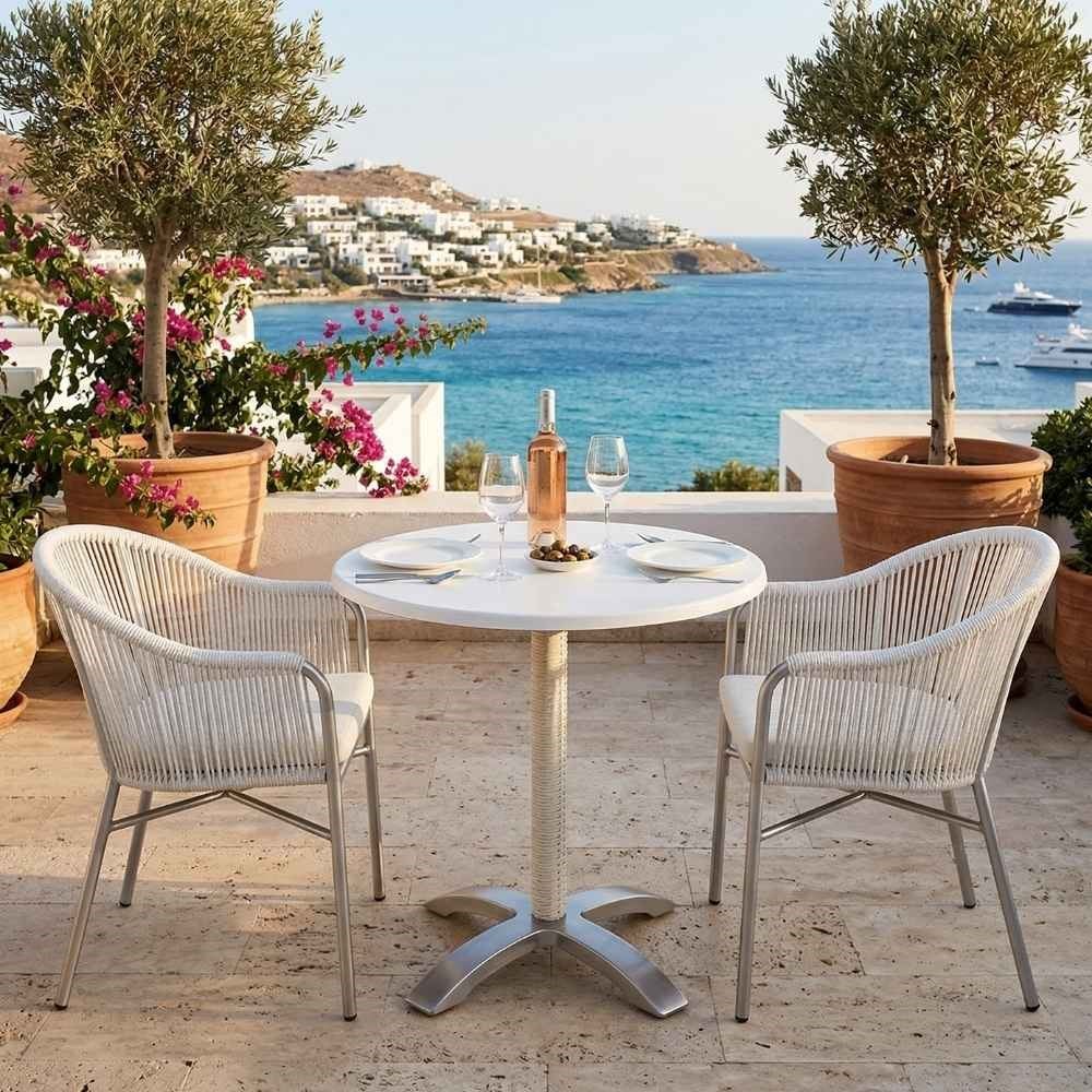 Trica White Round Table