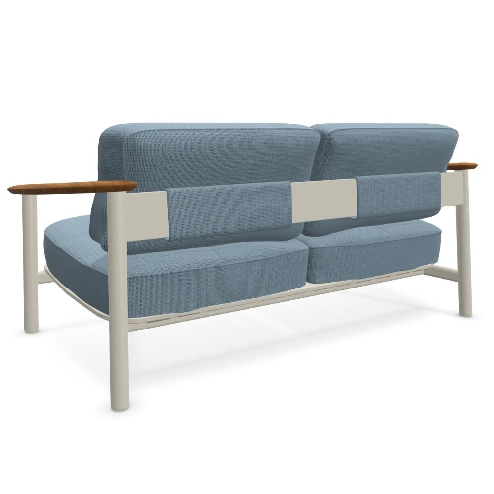 Twins İkili Koltuk-White (23)-Teak-(6046)-(Minder Hariç)