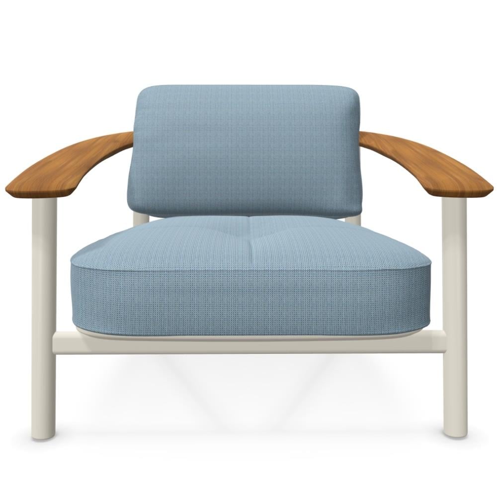 Twins Tekli Koltuk-White (23)-Teak-(Minder Hariç)-(6045)