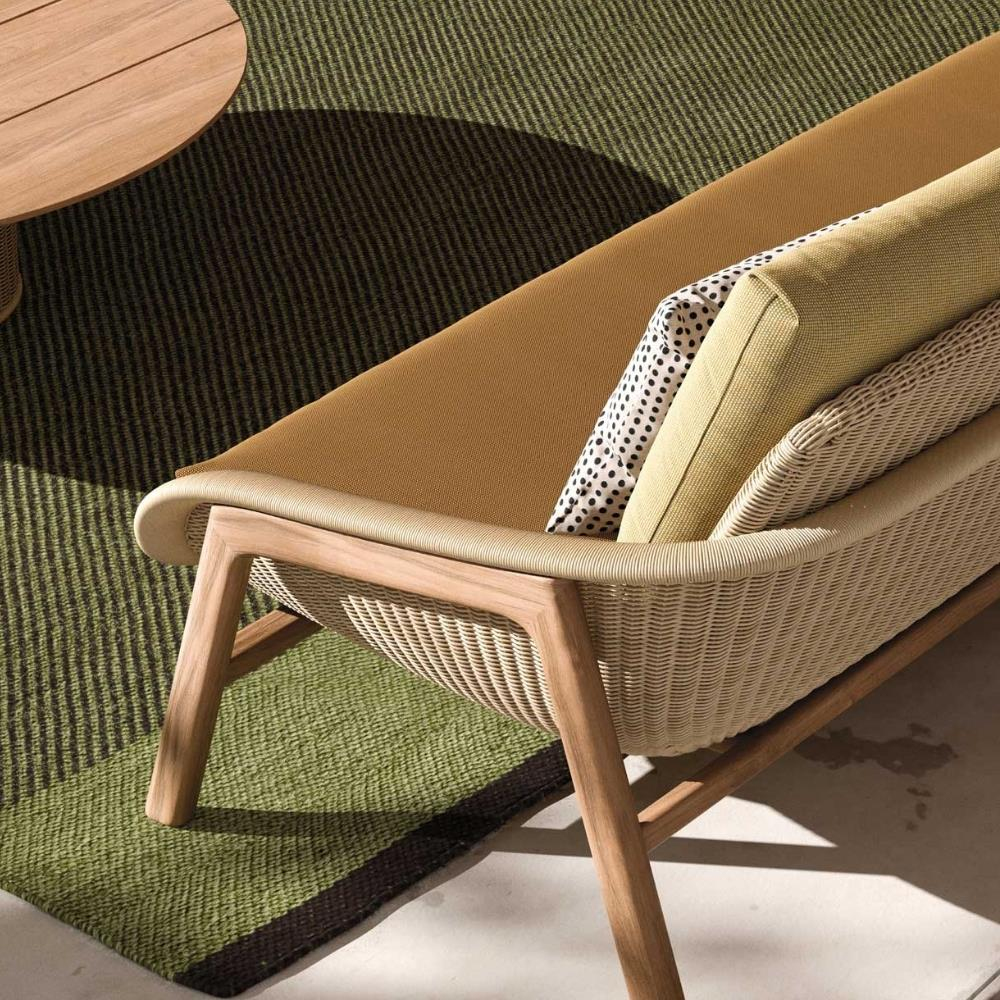 Vimini Üçlü Kanepe-Ayak Teak-Minder Karakum(06L)-Kırlent Glowing Ember(19L)