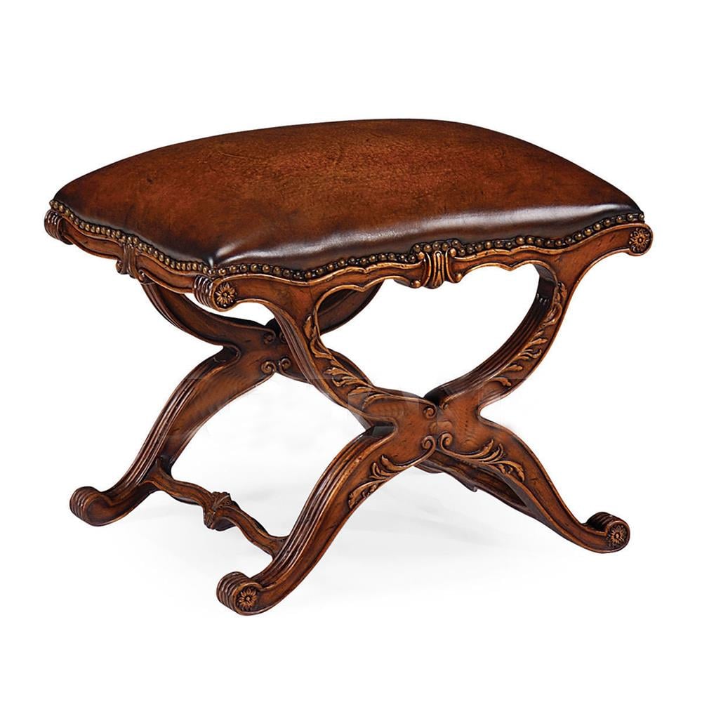 Windsor Puf - Deri - X İskelet - Finish-Wal-02-1 (Medium Walnut)