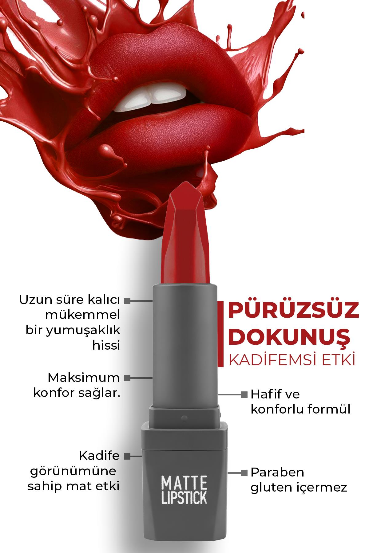 417 Deep Fuchsia Mat Ruj - Kuruma Yapmayan Pürüzsüz Dokunuş Kadifemsi Etki - Matte Lipstick