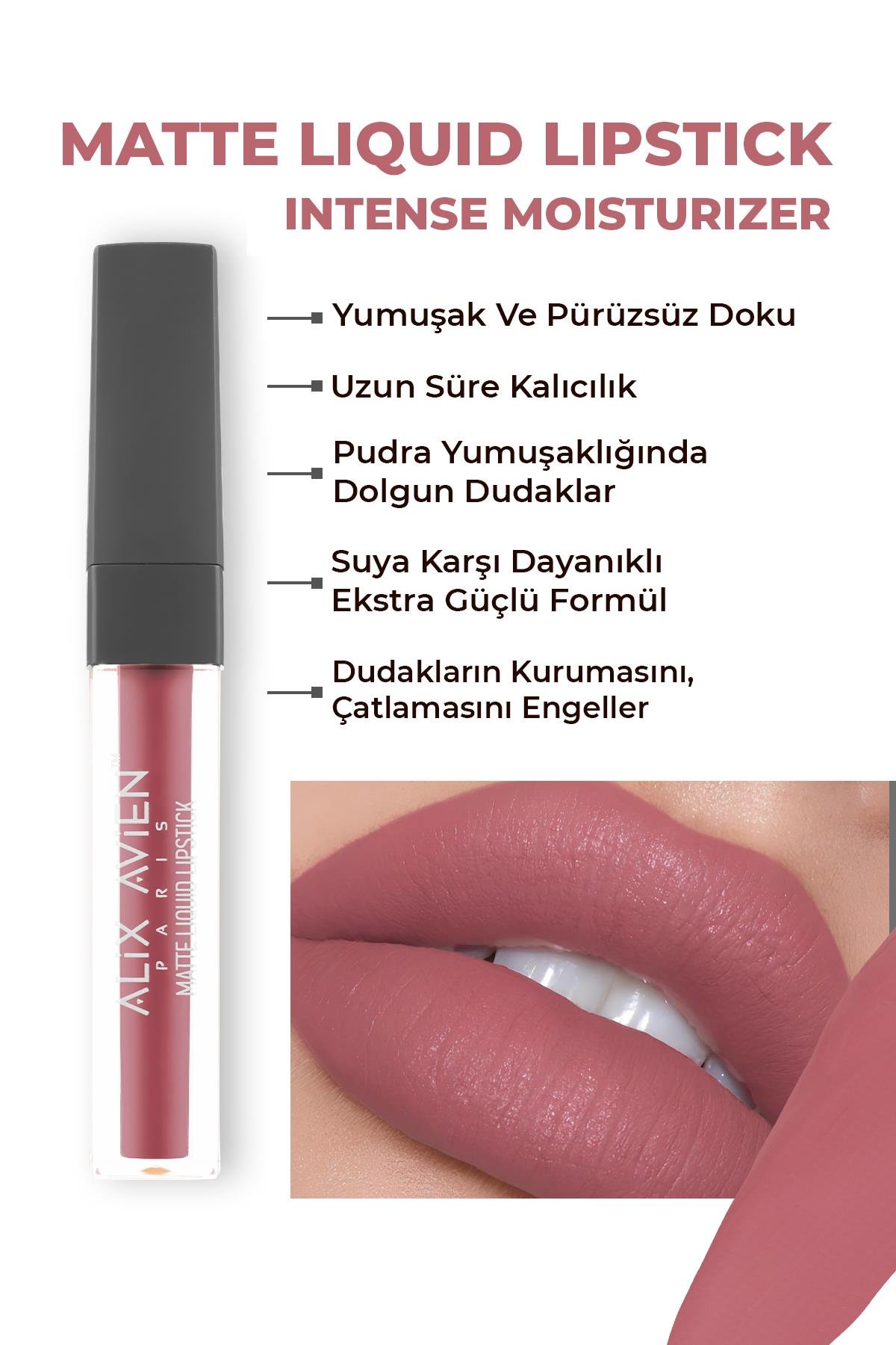 508 Bright Rose Mat Bitişli Likit Ruj - 8 Saate Kadar Kalıcı Etki - Matte Liquid Lipstick
