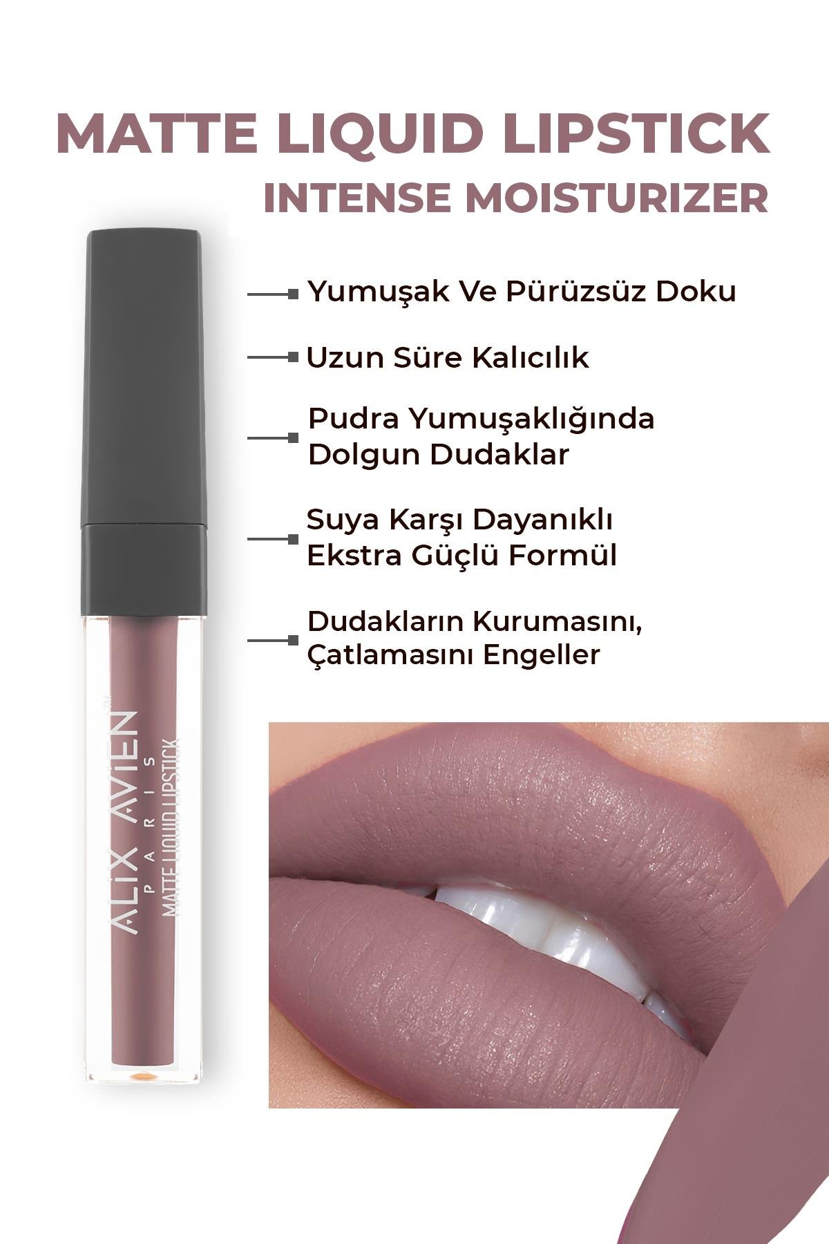 511 Ashy Rose Mat Bitişli Likit Ruj - 8 Saate Kadar Kalıcı Etki - Matte Liquid Lipstick