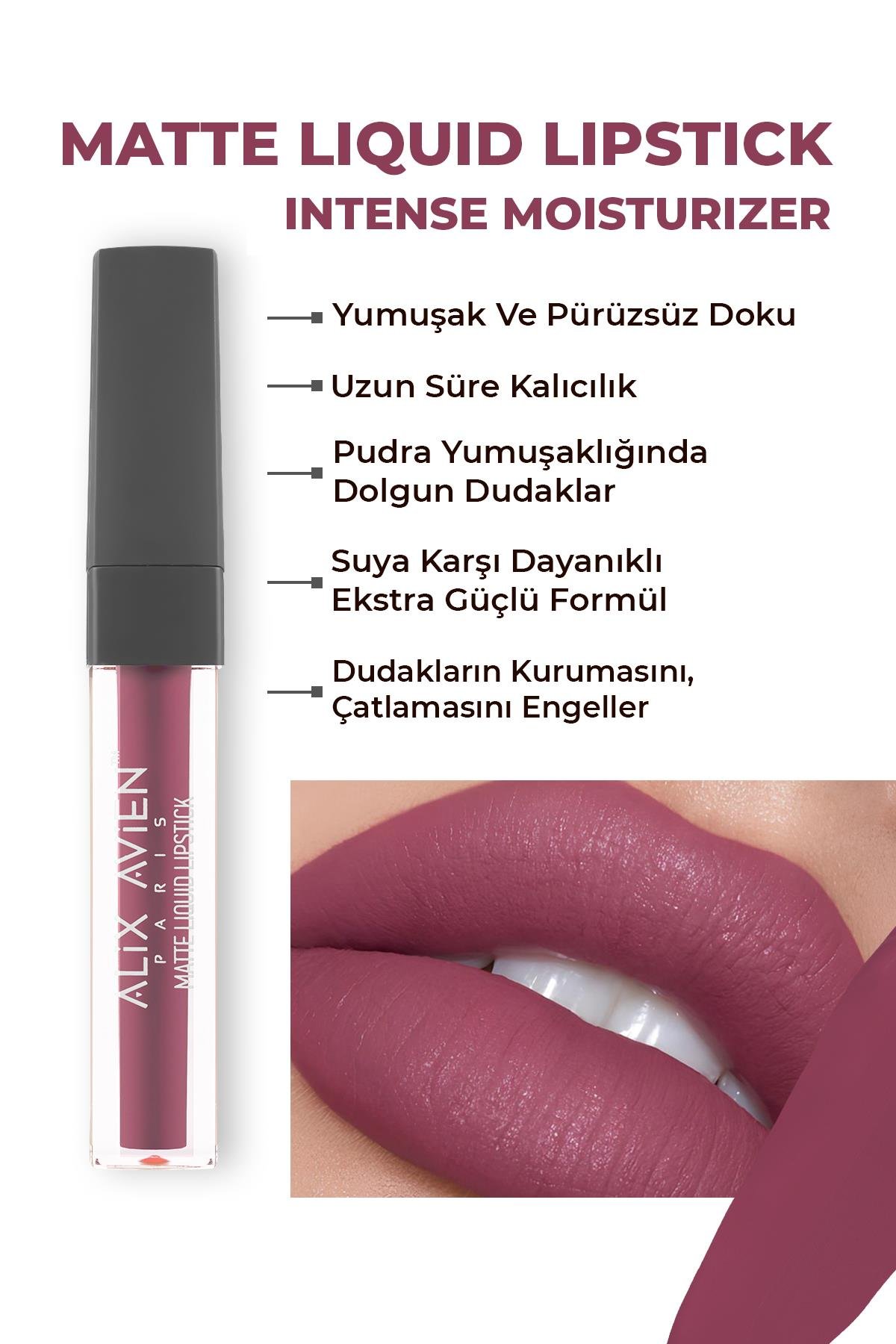 512 Berry Coctail Mat Bitişli Likit Ruj - 8 Saate Kadar Kalıcı Etki - Matte Liquid Lipstick
