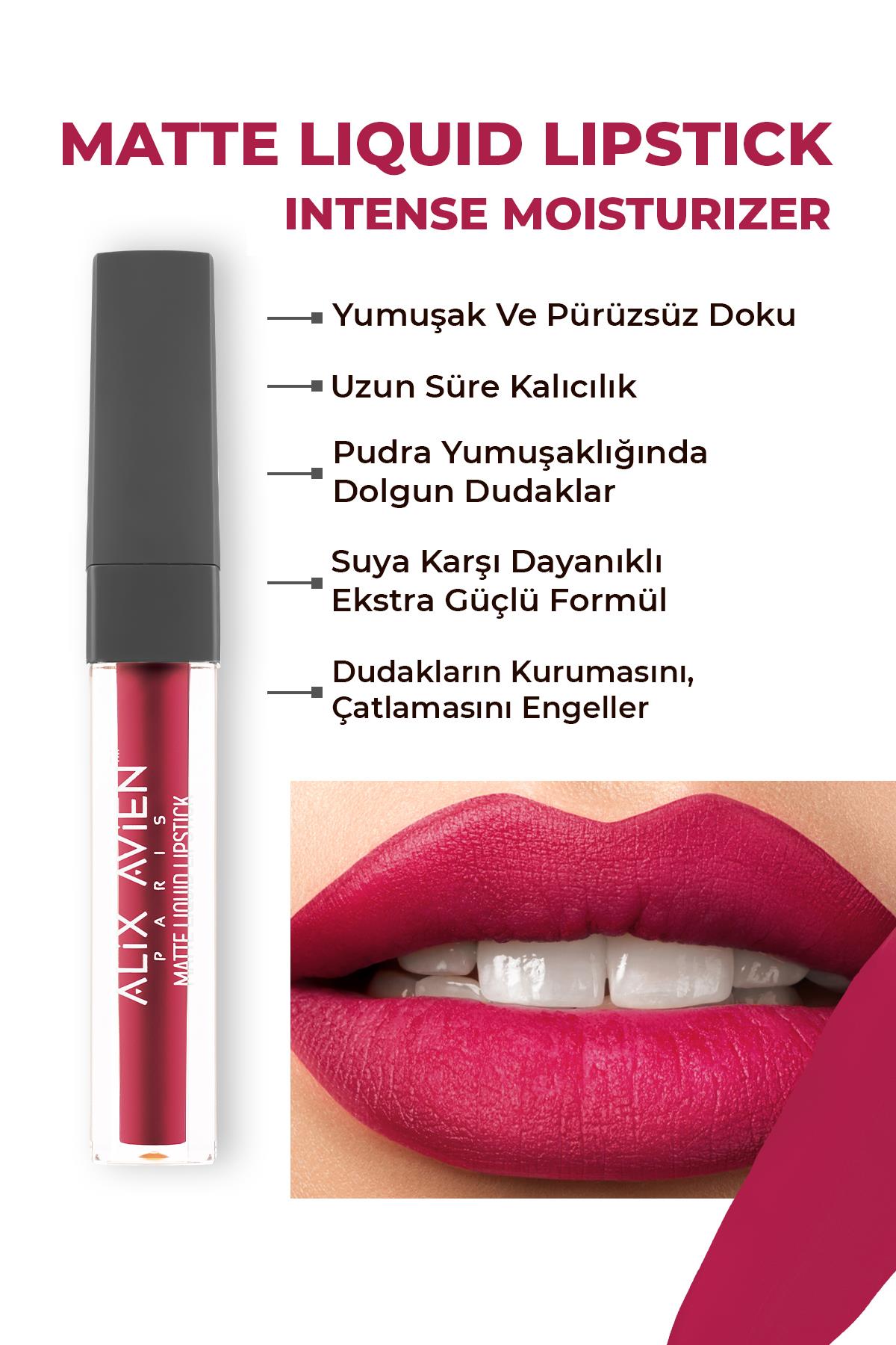 515 Royal Cranberry Mat Bitişli Likit Ruj - 8 Saate Kadar Kalıcı Etki - Matte Liquid Lipstick