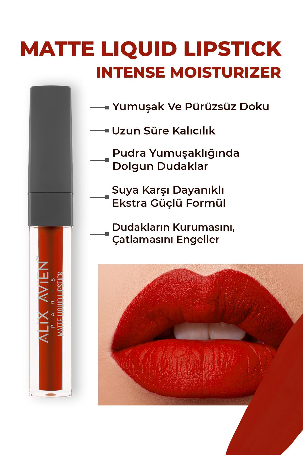522 Wine Red Mat Bitişli Likit Ruj - 8 Saate Kadar Kalıcı Etki - Matte Liquid Lipstick