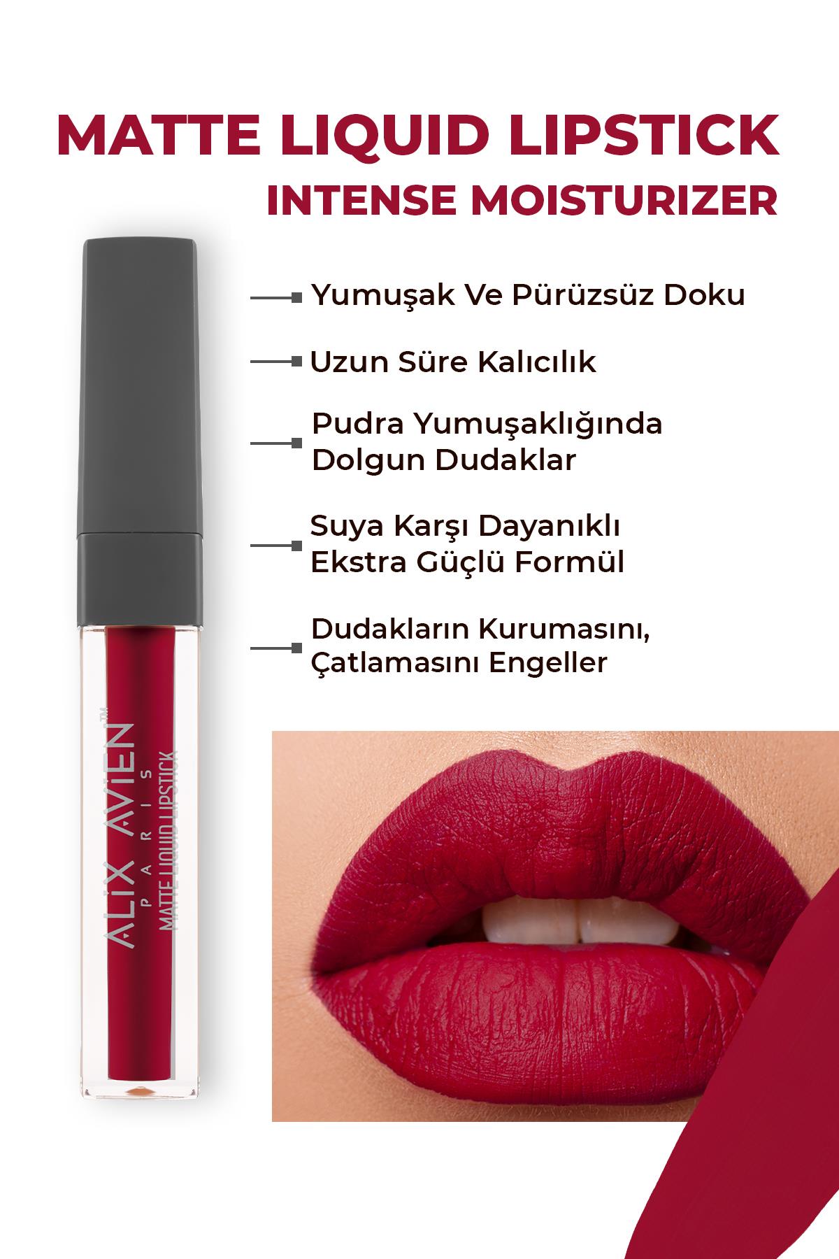 523 Berry Red Mat Bitişli Likit Ruj - 8 Saate Kadar Kalıcı Etki - Matte Liquid Lipstick