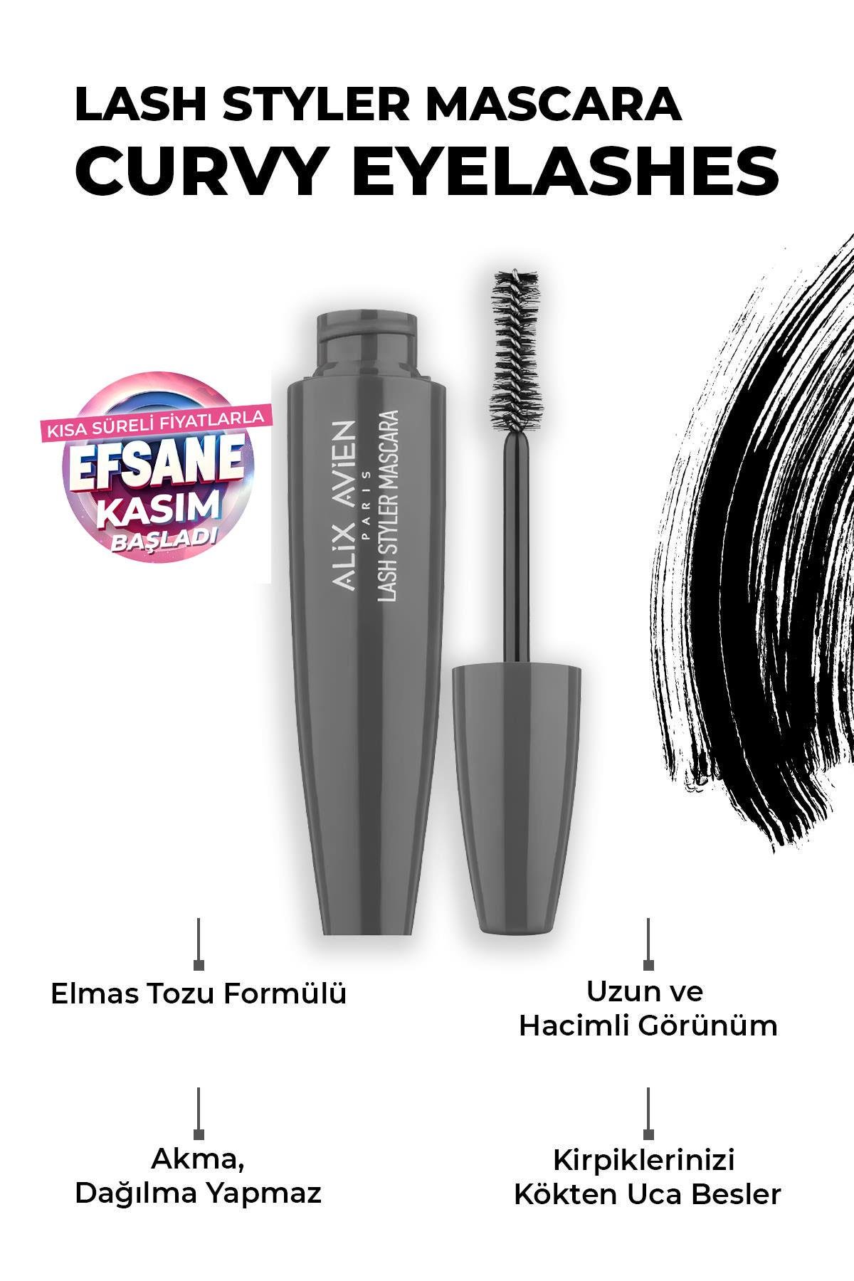 Alix Avien Lash Styler Mascara-Takma Kirpik Etkisi-Hacimli ve Kusursuz Kıvrıma Sahip Kirpikler