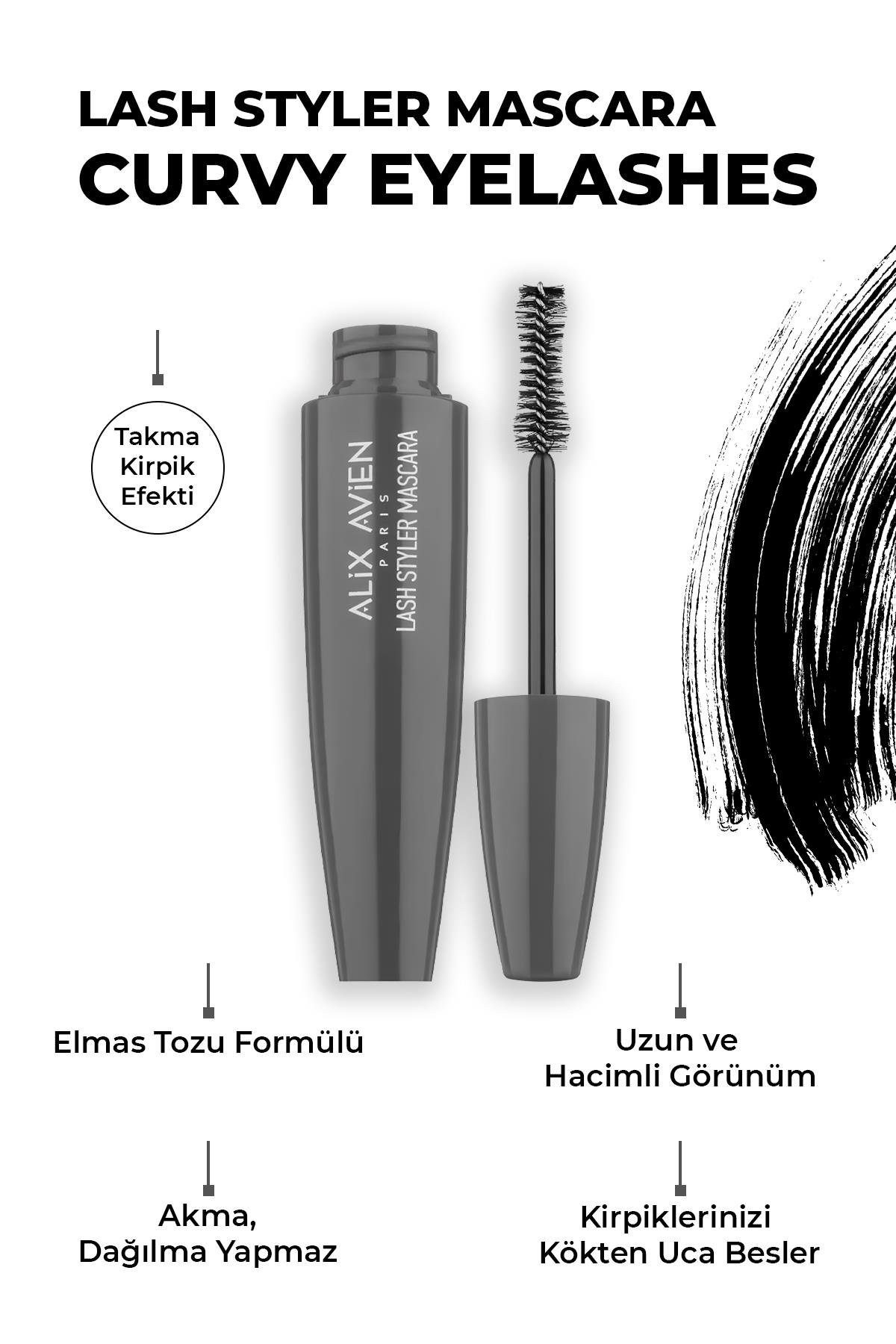 Alix Avien Lash Styler Mascara-Takma Kirpik Etkisi-Hacimli ve Kusursuz Kıvrıma Sahip Kirpikler