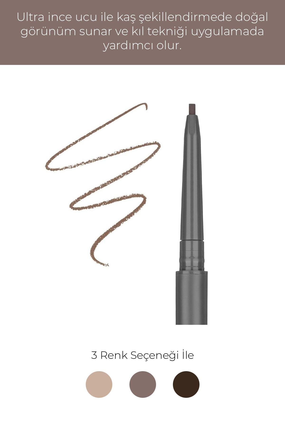 Asansörlü Kaş Kalemi 02 - Retractable Eyebrow Pencil 02 Light Brown
