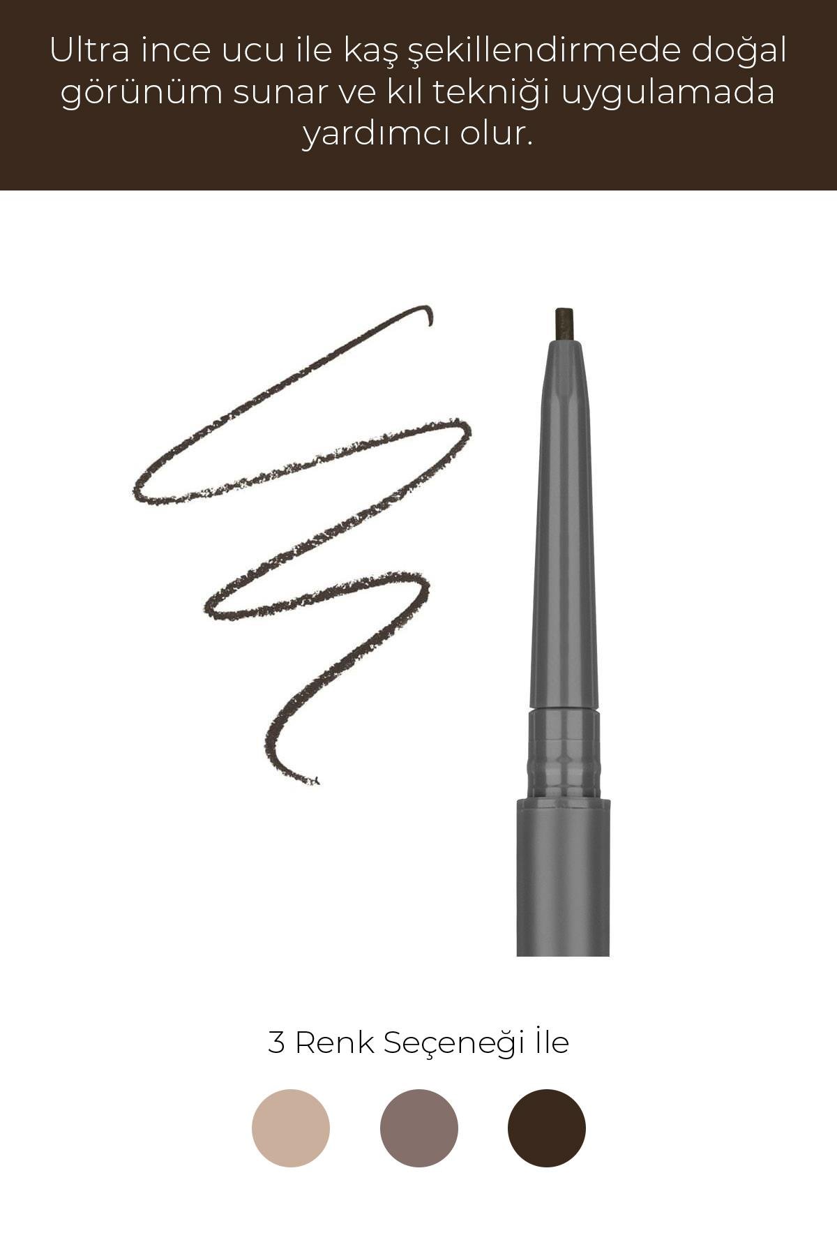 Asansörlü Kaş Kalemi 03 - Retractable Eyebrow Pencil 03 Brown
